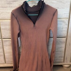 Cotton Citizen Taupe Ribbed Top